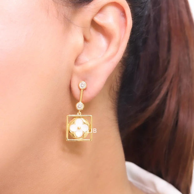 White clover and cz dangles