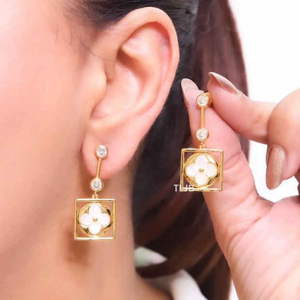 White clover and cz dangles