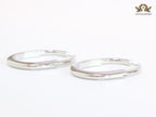 Alphabet T & Co. platinum and cz oval hoops
