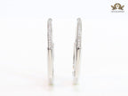 Alphabet T & Co. platinum and cz oval hoops