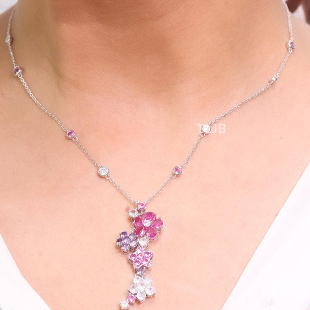 Silver floral sleek VC chain