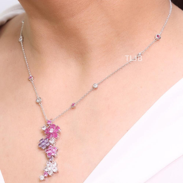 Silver floral sleek VC chain