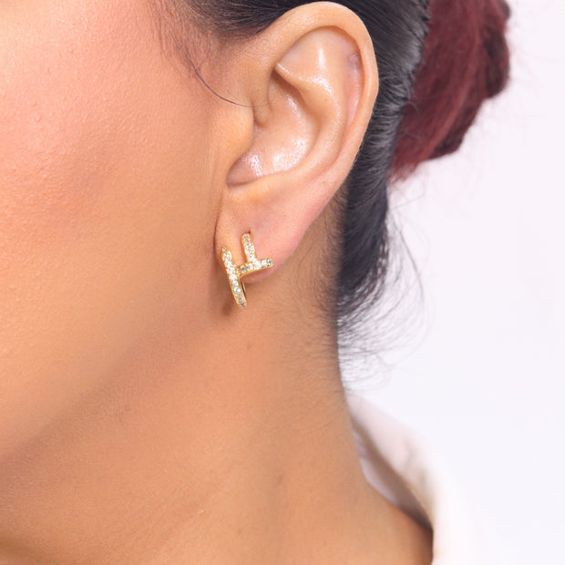 Gold screw hoops