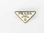 Alphabet P Cream enamel Brooch