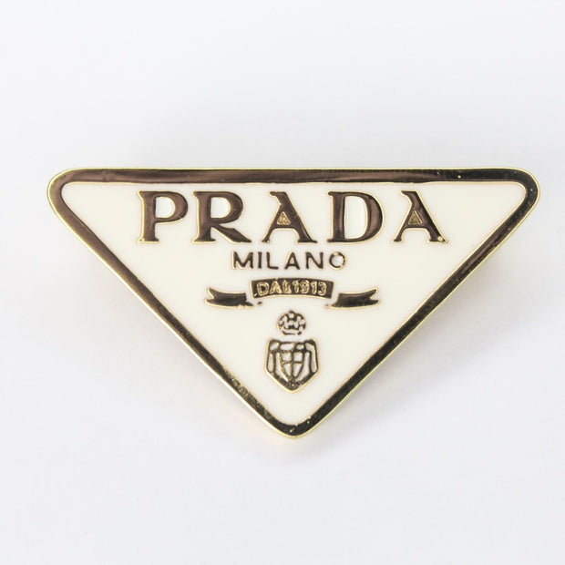 Alphabet P Cream enamel Brooch