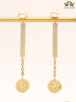 Pearl and cz alphabet long chain bomber style dangles