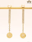 Pearl and cz alphabet long chain bomber style dangles