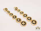 Golden and black long Medusa dangles