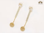 Pearl and cz alphabet long chain bomber style dangles