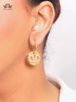Alphabet V CZ studded earrings