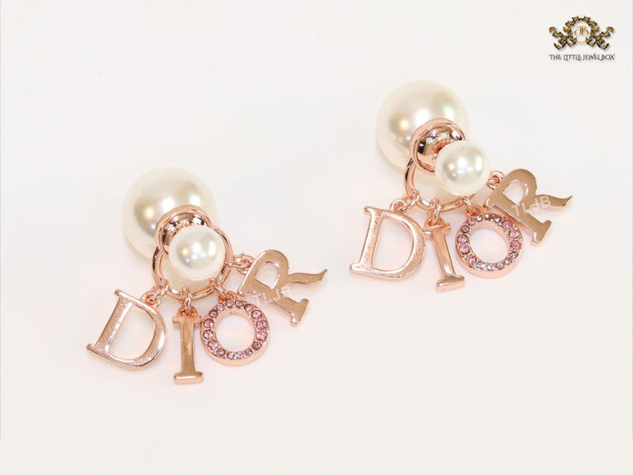 Rose gold and pearl alphabet bombers with Cz