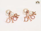 Rose gold and pearl alphabet bombers with Cz
