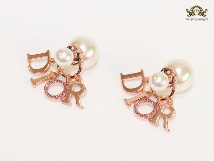 Rose gold and pearl alphabet bombers with Cz