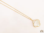 MOP clover pendant in gold plated chain