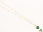 Malachite green clover pendant in gold plated chain