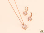 Rose gold chain necklace with heart shape fancy cz pendant