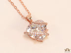 Rose gold chain necklace with heart shape fancy cz pendant