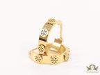 Gold plated hoop earrings with double T motifs