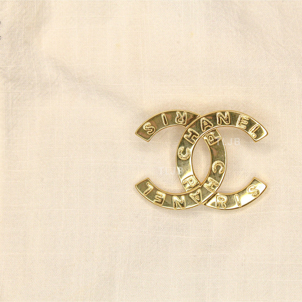 Double C Matt gold brooch