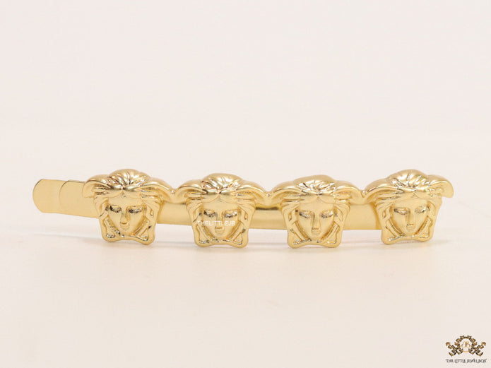 Medusa Motif Gold-Plated Hair Pin