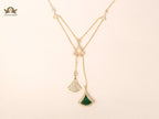 celestial bvl neck chain green malachite