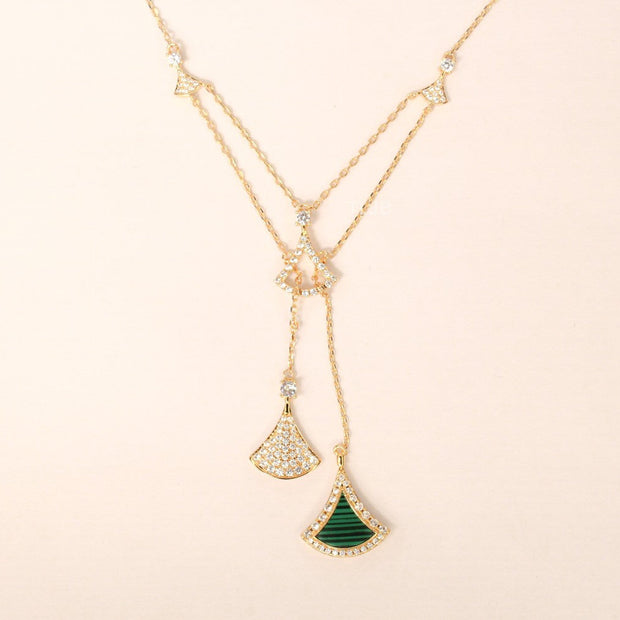 celestial bvl neck chain green malachite