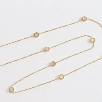 Alphabet BVL Golden chain necklace with MOP roman numeral discs