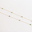 Golden chain necklace with malachite green roman numeral discs