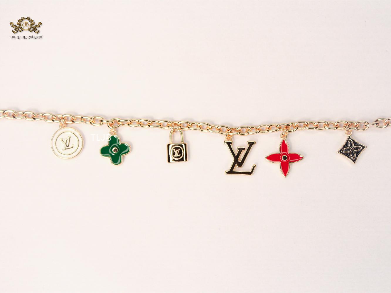 Alphabet LV rose gold charm bracelet