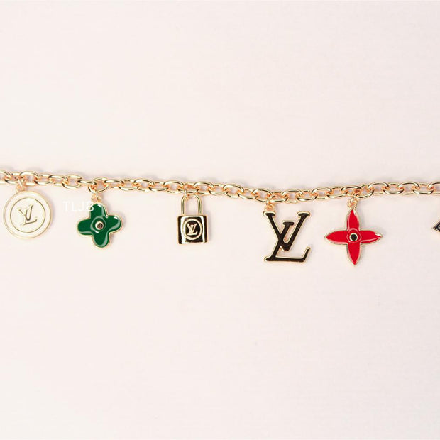 Alphabet LV rose gold charm bracelet