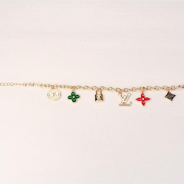 Alphabet LV gold charm bracelet