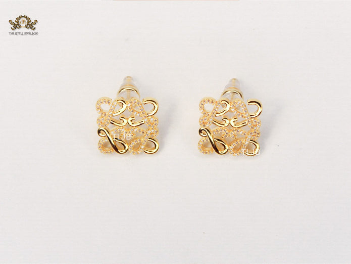 Alphabet LW studs with CZ
