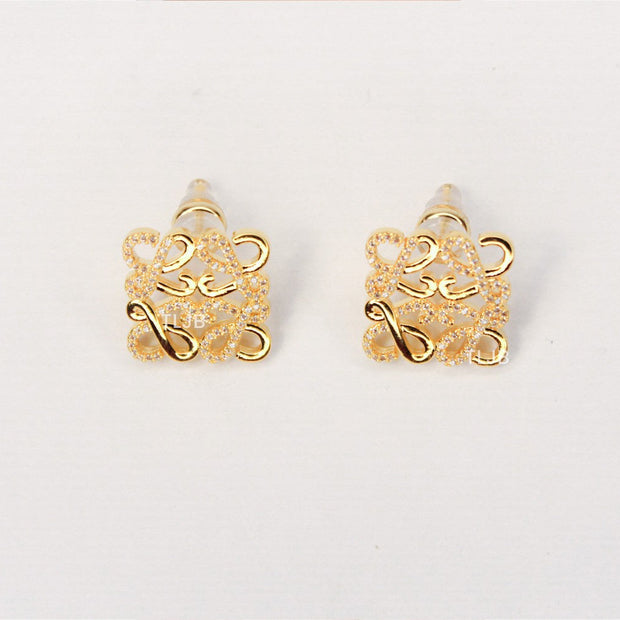Alphabet LW studs with CZ