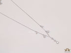 Platinum plated cz drop necklace