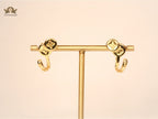 alphabet L & V small hoop type earrings