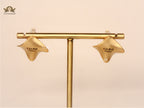 Alphabet C studs in gold