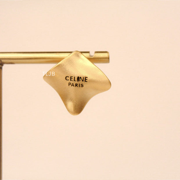 Alphabet C studs in gold