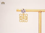 Alphabet L single stone CZ studs in Gold