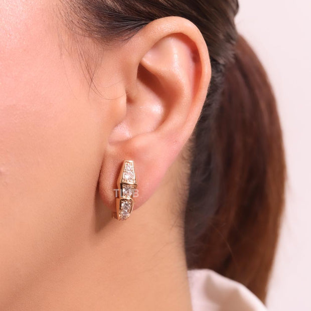 Rose gold and cz serpentine studs