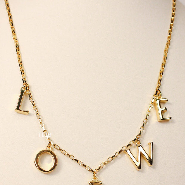 alphabet LW gold charms neckchain