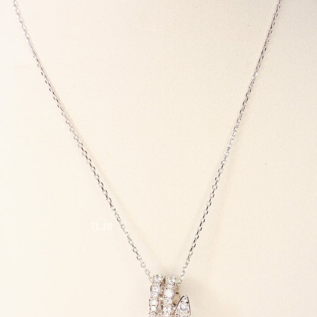Snake pendant platinum necklace