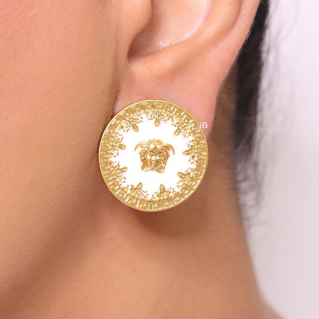 Medusa gold and white studs