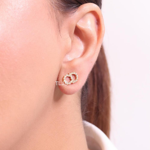 Alphabet CD small CZ studs