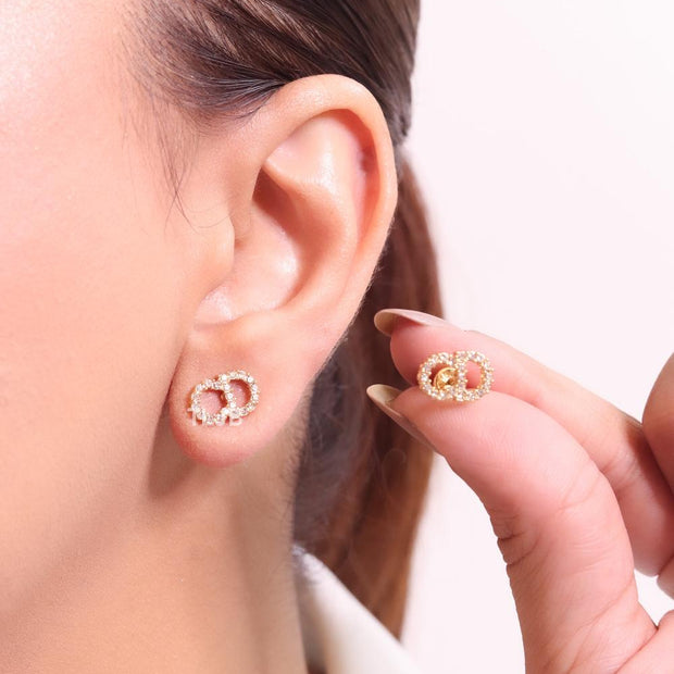 Alphabet CD small CZ studs