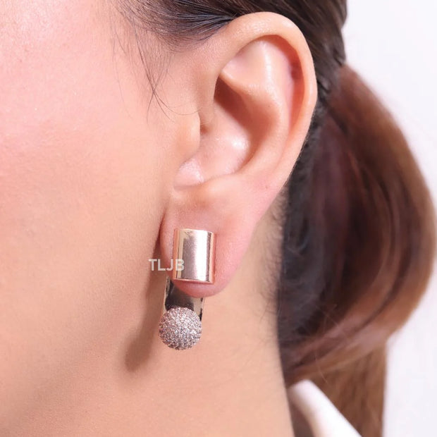 Rose Gold mesh ball earrings