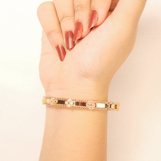 Luna Petal Rose Gold VC Quad Bracelet