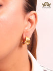 Alphabet Y hammered gold small hoops