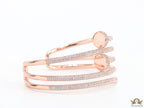 Rose gold plated twin nail bracelet with cz