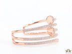 Rose gold plated twin nail bracelet with cz