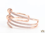 Rose gold plated twin nail bracelet with cz